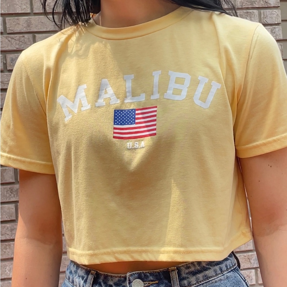 Yellow Malabo crop top size SMALL
